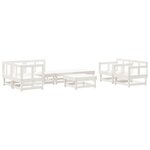 vidaXL Salon de jardin 8 Pièces Blanc Bois de pin massif