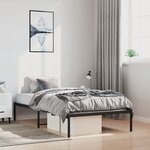 vidaXL Cadre de lit métal sans matelas noir 100x200 cm