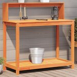 vidaXL Table de rempotage avec étagères marron bois massif de pin