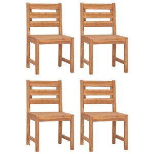 vidaXL Chaises de jardin lot de 4 Bois de teck solide