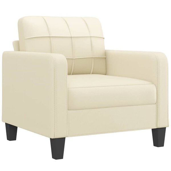 vidaXL Fauteuil Crème 60 cm Similicuir