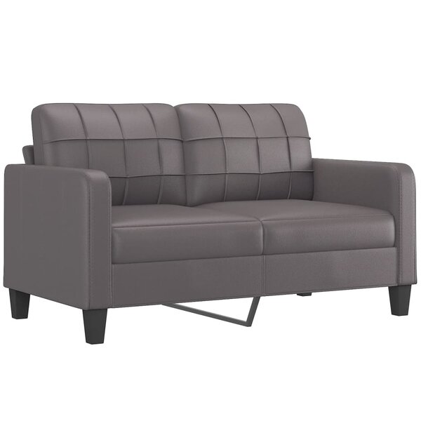 vidaXL Canapé à 2 places Gris 140 cm Similicuir