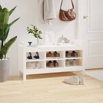 vidaXL Banc d'entrée Blanc 110x40x60 cm Bois de pin massif