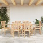 vidaXL Ensemble à manger de jardin 7 Pièces Bois de teck solide