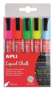 Marqueur Craies Couleurs Assorties chalk Pointe ronde 5 pièces