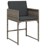 vidaXL Ensemble à manger de jardin 11Pièces avec coussins gris poly rotin