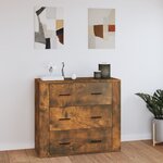 vidaXL Buffet Chêne fumé 80x33x70 cm Bois d'ingénierie