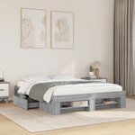 vidaXL Cadre de lit sonoma gris 160x200 cm bois d'ingénierie