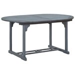 vidaXL Mobilier à dîner d'extérieur 7 Pièces en Bois d'acacia solide Gris