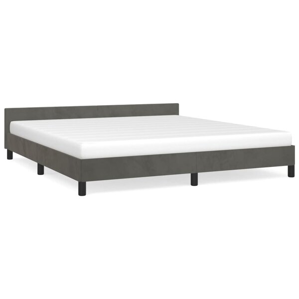 vidaXL Cadre de lit avec tête de lit Gris foncé 160x200 cm Velours