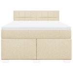 vidaXL Sommier à lattes de lit avec matelas Crème 140x190 cm Tissu
