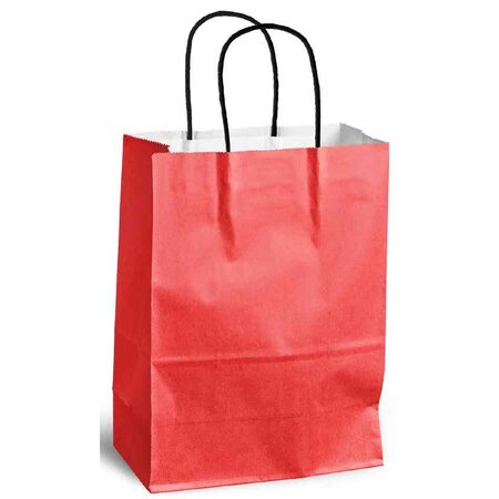 Sac à poignées torsadées kraft 100g taille s 24x11x33cm rouge mailmedia