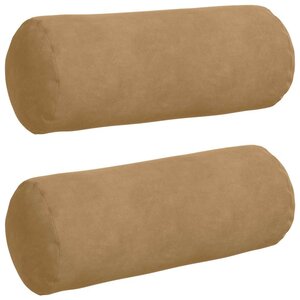 vidaXL Coussins d'accent 2 Pièces Marron Ø 15 x 40 cm