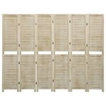vidaXL Cloison de séparation 6 panneaux 210x165 cm Bois de Paulownia