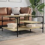 vidaXL Table basse chêne sonoma 100x100x48 5 cm bois d'ingénierie