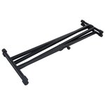 vidaXL Kit de support de clavier à empattement double et tabouret Noir
