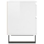 vidaXL Tables de chevet 2 Pièces blanc brillant 40x35x50 cm
