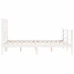 vidaXL Cadre de lit avec tête de lit blanc 140x190 cm bois massif