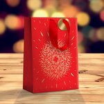 Sac cadeau noël feu d'artifice doré grand format - draeger paris