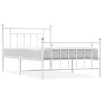 vidaXL Cadre de lit métal avec tête de lit/pied de lit blanc 107x203cm