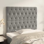 vidaXL Têtes de lit 2 Pièces Gris clair 90x7x78/88 cm Velours