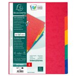 Intercalaires En Véritable Carte Lustrée Souple 225g/m2 Fsc® Avec 5 Onglets Neutres - Couleurs Assorties - X 25 - Exacompta
