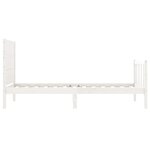 vidaXL Cadre de lit avec tête de lit blanc petit simple bois massif