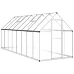 vidaXL Serre avec cadre de base argenté 445x169x195 cm aluminium