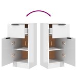 vidaXL Buffet Blanc brillant 30x30x70 cm Bois d'ingénierie
