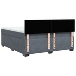 vidaXL Sommier à lattes de lit et matelas Gris foncé 180x200cm Velours