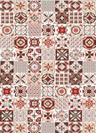 Tapis de Cuisine carreaux de Ciment 90 x 130 cm - Orange