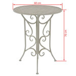 vidaXL Mobilier de bistro 3 Pièces Acier Gris