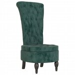 vidaXL Chaise à dossier haut vert foncé velours conception de bouton