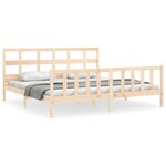 vidaXL Cadre de lit avec tête de lit 200x200 cm bois massif