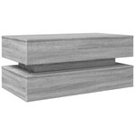vidaXL Table basse avec lumières LED gris sonoma 90x50x40 cm