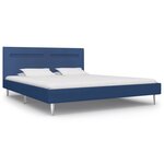 vidaXL Cadre de lit avec LED Bleu Tissu 160x200 cm