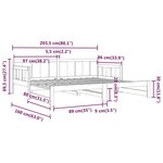 vidaXL Lit coulissant Noir Bois de pin solide 2x(80x200) cm