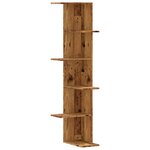 vidaXL Étagère d'angle murale vieux bois bois d'ingénierie