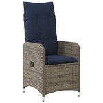 vidaXL Set de Salle à Manger de Jardin de 9 Pièces avec Coussins Noir Rattan Poly