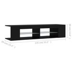 vidaXL Meuble TV avec lumières LED noir 135x39x30 cm