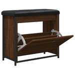 vidaXL Banc à chaussures avec tiroir rabattable chêne brun 62x32x56 cm