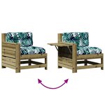 vidaXL Salon de jardin 4 Pièces avec coussins bois de pin imprégné