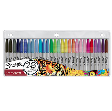 Sharpie - 28 marqueurs permanents - colories assorties - pointe fine