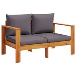 vidaXL Salon de jardin avec coussins 4 Pièces bois d'acacia massif