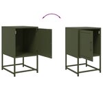 vidaXL Tables de chevet 2 Pièces vert olive 36x39x60 5 cm acier