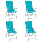 vidaXL Coussins de chaise à dossier haut lot de 4 turquoise tissu