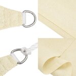 vidaXL Voile d'ombrage 160 g/m² Crème 5x7 m PEHD