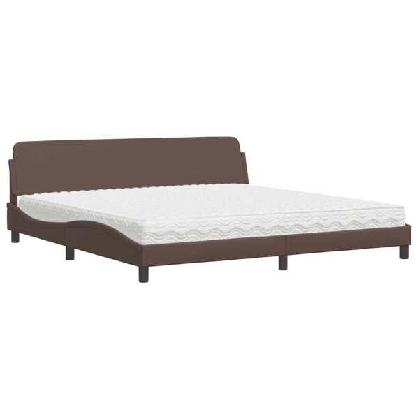 vidaXL Lit avec matelas marron 200x200 cm similicuir