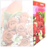 Maxi grande carte géante heureux anniversaire fleurs roses rouges avec enveloppe