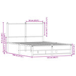 vidaXL Cadre de lit en métal sans matelas chêne sonoma 120x190 cm